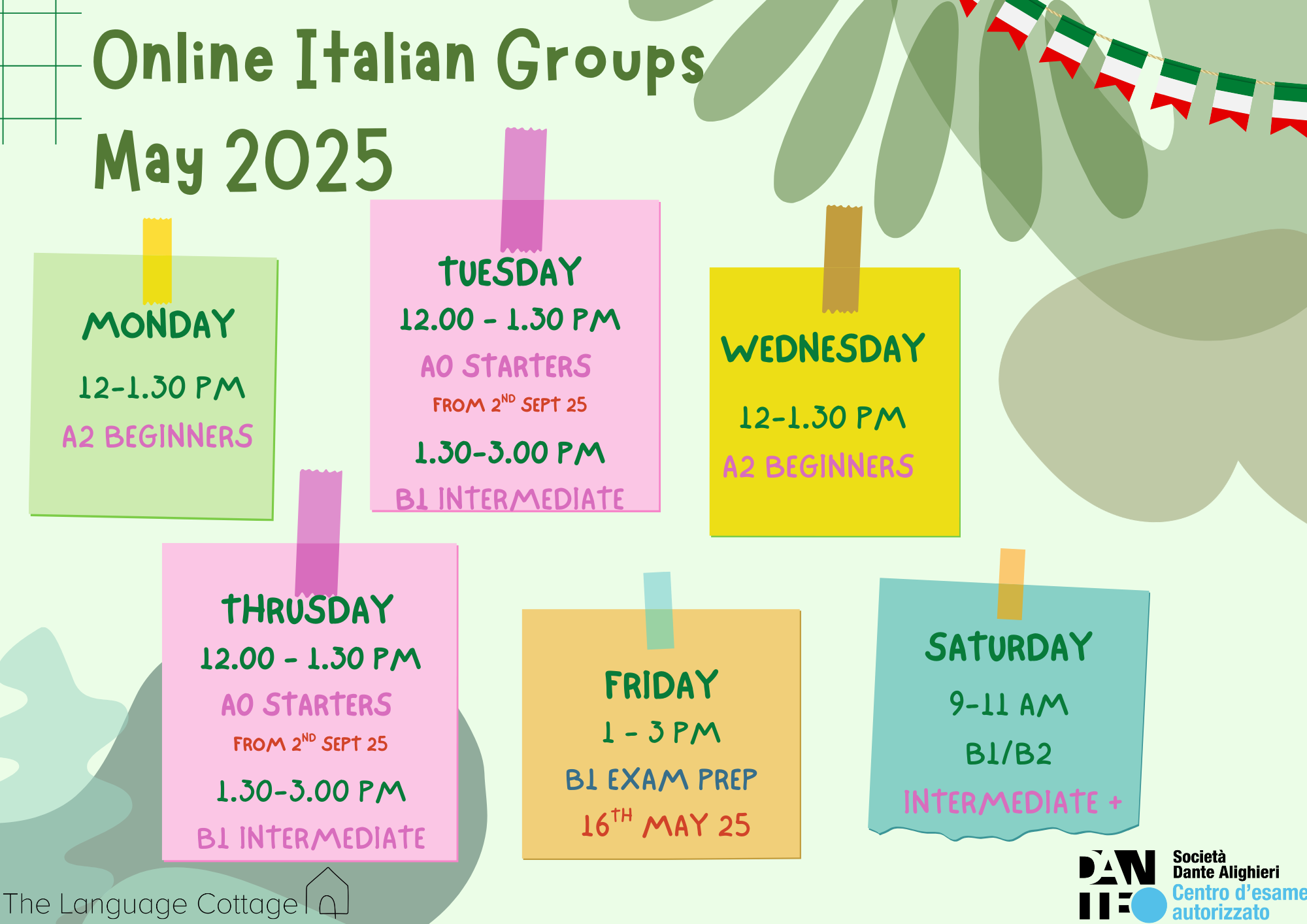 TLC schedule May
